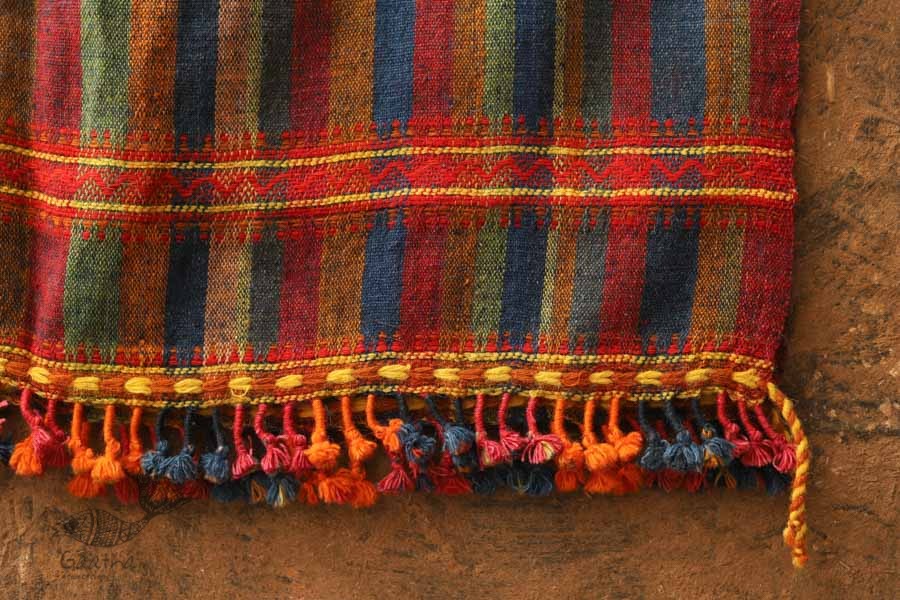 shop handwoven raw woole shawl in multi color