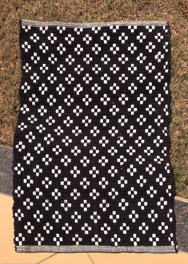 Handwoven Cotton Mat / Aasan - Black Box 