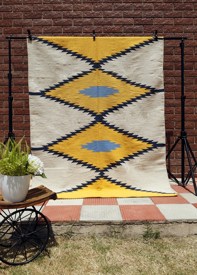 Handwoven Cotton Mat / Aasan - Wave 