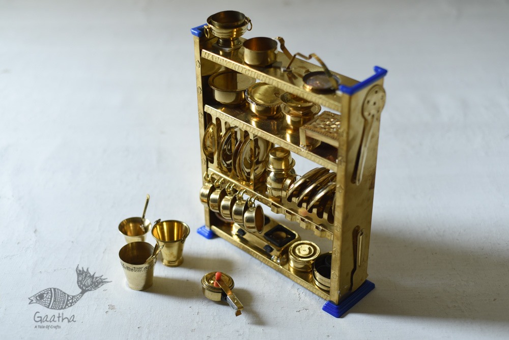 handmade brass Miniature Baby Kitchen Set