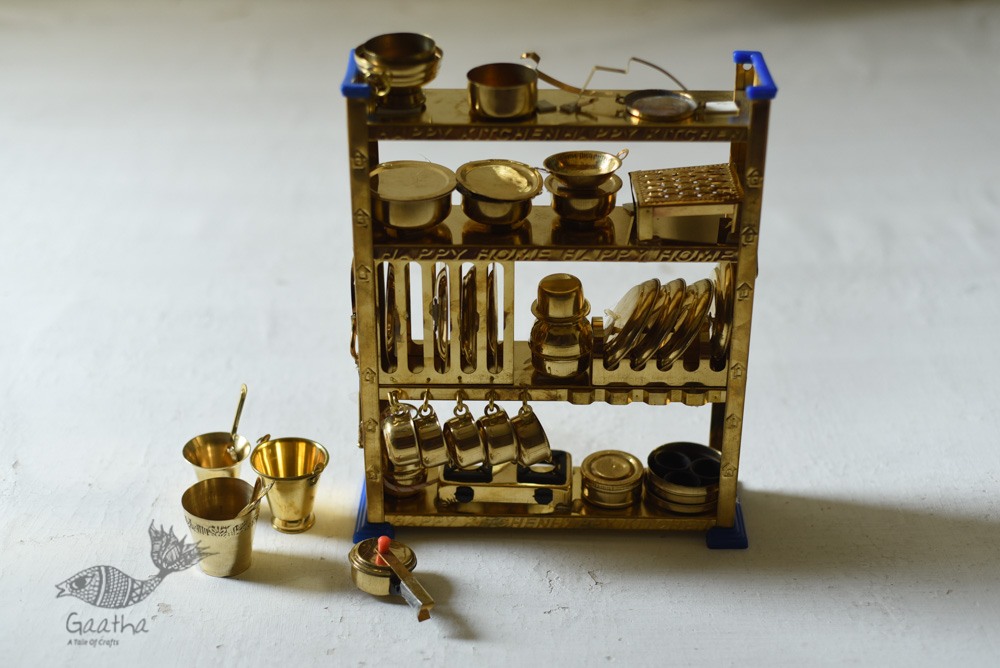 handmade brass Miniature Baby Kitchen Set