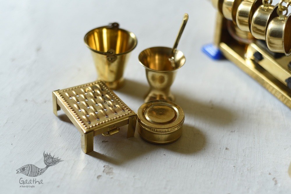 handmade brass Miniature Baby Kitchen Set