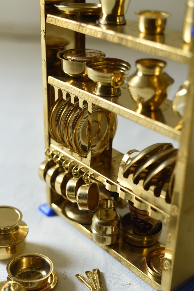 brass Miniature Baby Kitchen Set