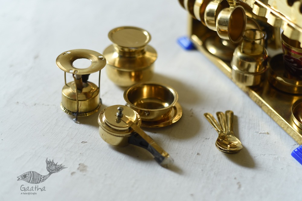 brass Miniature Baby Kitchen Set