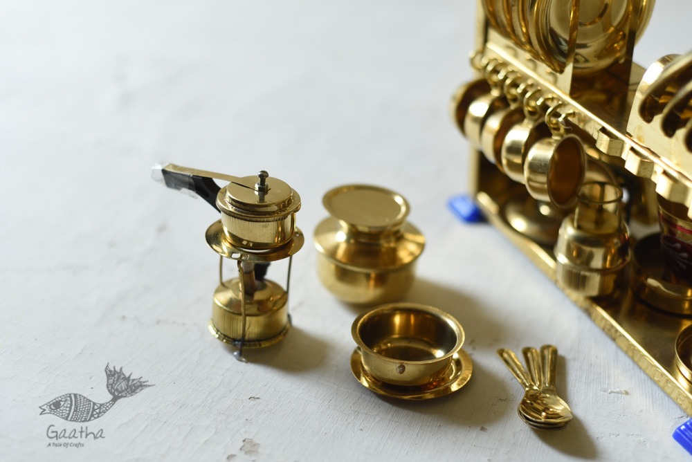 brass Miniature Baby Kitchen Set