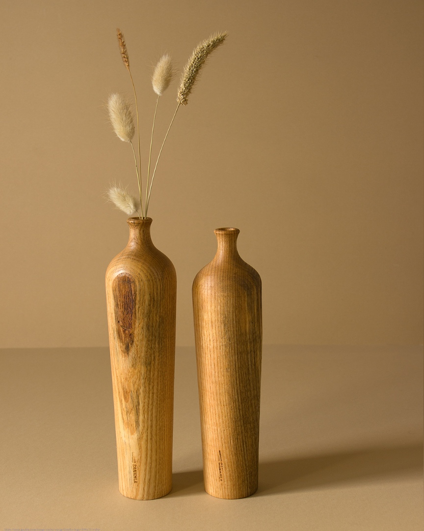 shop Wooden Miniature Vase ( Set of Two)