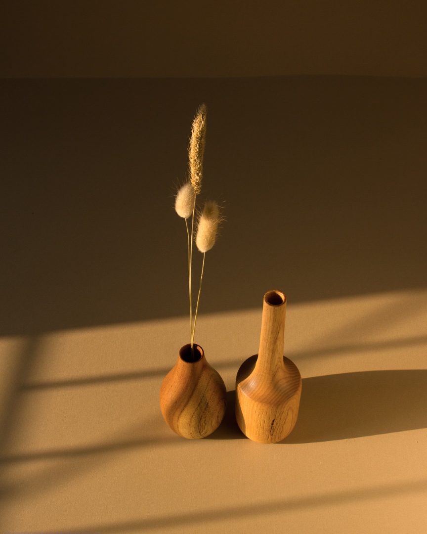 shop Wooden Miniature Vase (Set of Two)