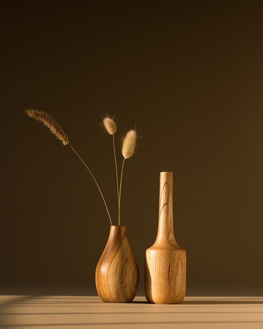 shop Wooden Miniature Vase (Set of Two)