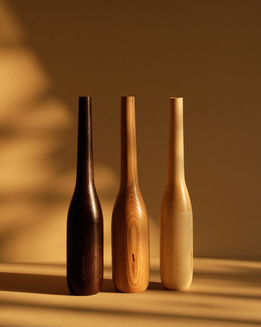 shop Wooden Miniature Vases (Set of Three)