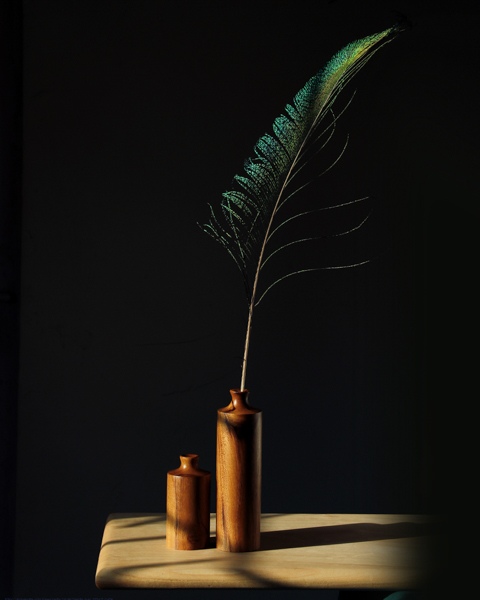 shop Handcrafted wooden vase