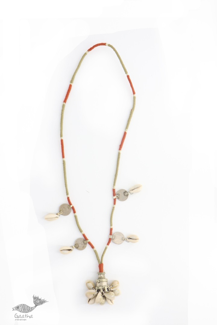 shop online handmade Boho Repurposed Metal And Cowrie Necklace