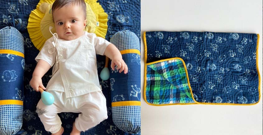 shop Newborn Gift Set - Zoo (Dohar + Pillow + 2 Bolster + 2 Maracas)