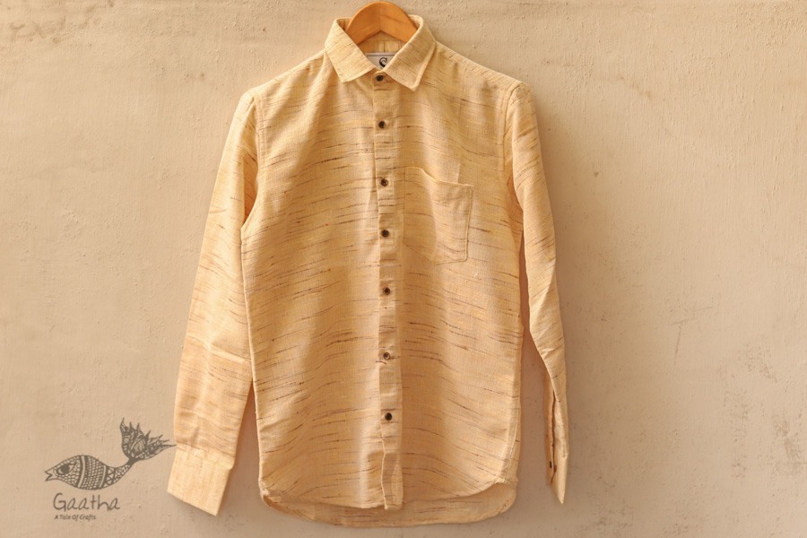  Handwoven Cotton Shirt -yellow