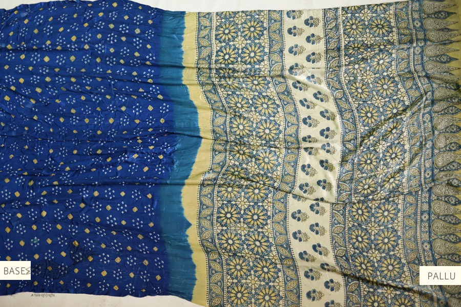 Charulata ★ Ajrakh & Bandhani ★ Gajji Silk Saree ★ 12