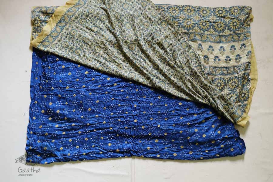 Charulata ★ Ajrakh & Bandhani ★ Gajji Silk Saree ★ 12