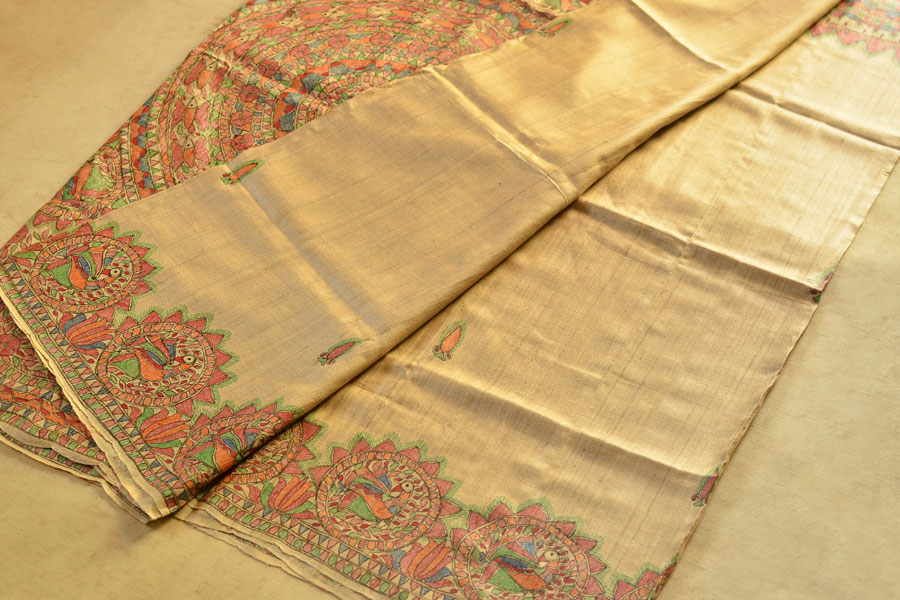 Dream Girl ❁ Tussar Silk . Madhubani Saree ❁ 1