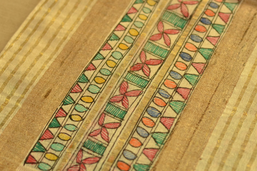 Dream Girl ❁ Tussar Silk . Madhubani Saree ❁ 10