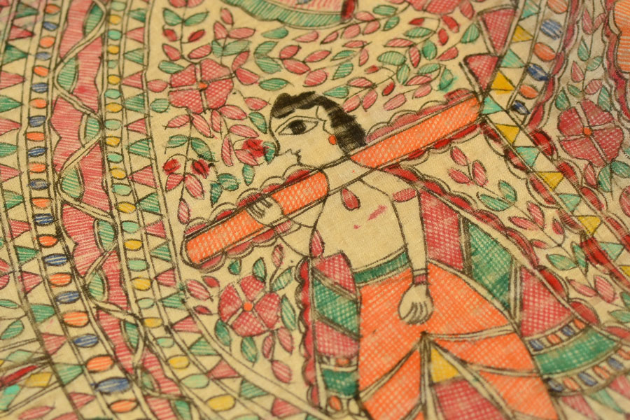 Dream Girl ❁ Tussar Silk . Madhubani Saree ❁ 10