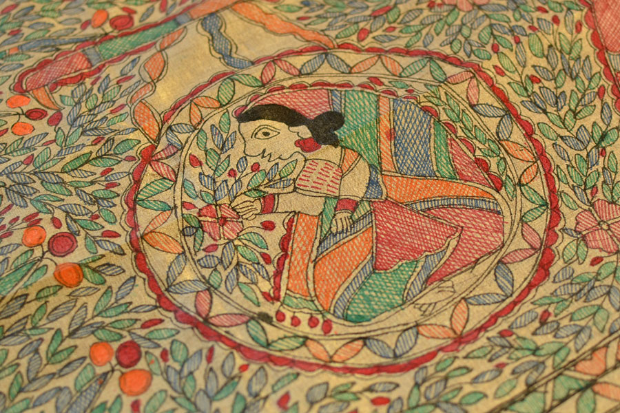 Dream Girl ❁ Tussar Silk . Madhubani Saree ❁ 2