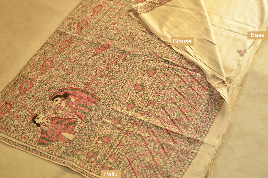 Dream Girl ❁ Tussar Silk . Madhubani Saree ❁ 3