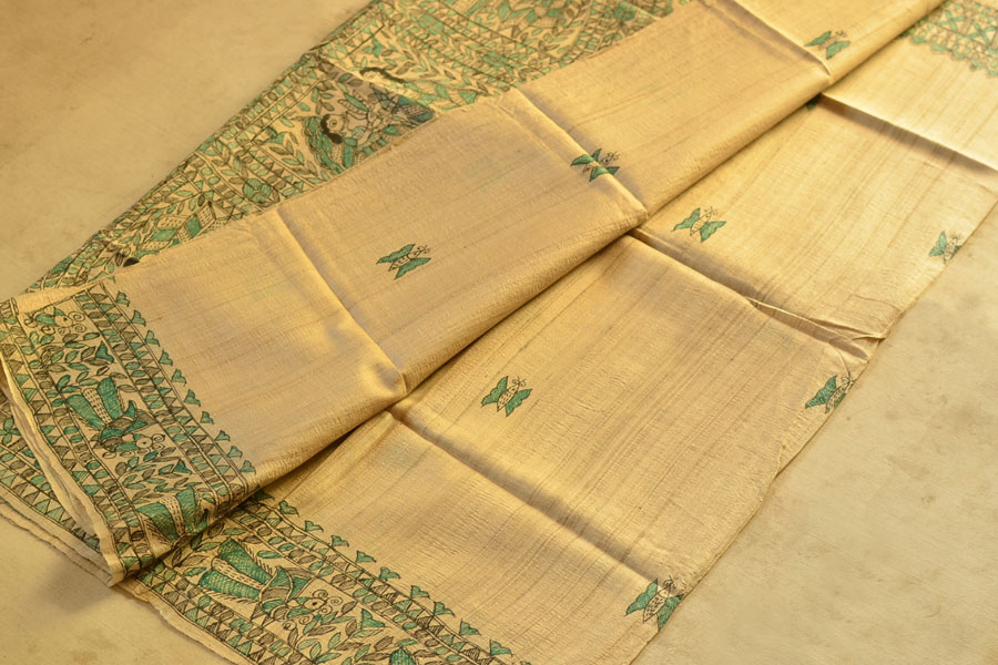 Dream Girl ❁ Tussar Silk . Madhubani Saree ❁ 4