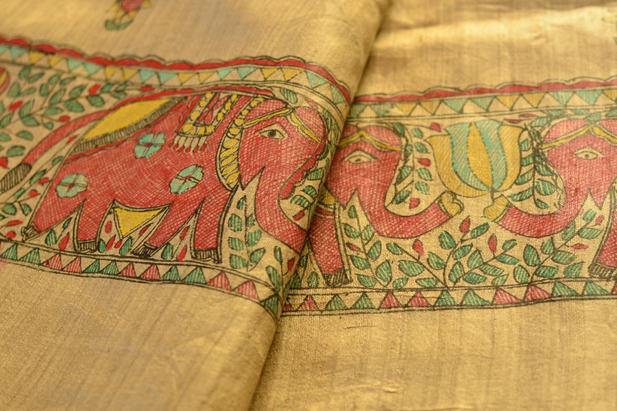 Dream Girl ❁ Tussar Silk . Madhubani Saree ❁ 5