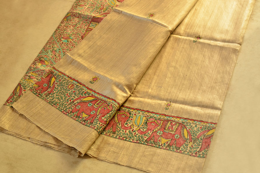 Dream Girl ❁ Tussar Silk . Madhubani Saree ❁ 5