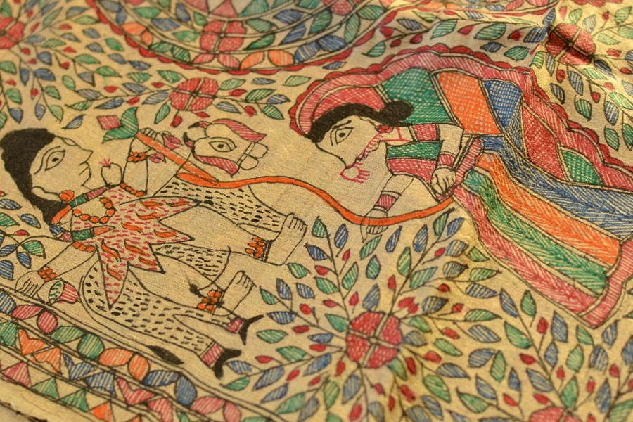 Dream Girl ❁ Tussar Silk . Madhubani Saree ❁ 7