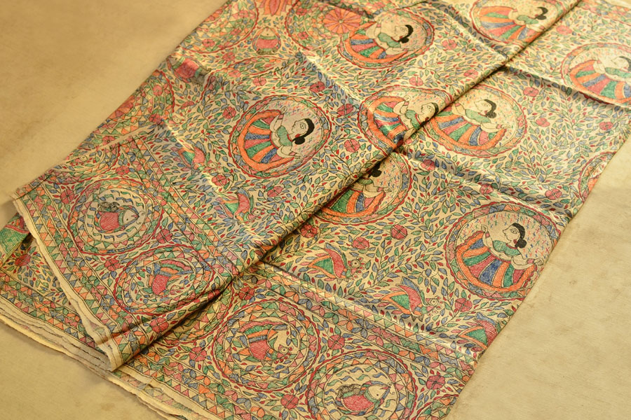 Dream Girl ❁ Tussar Silk . Madhubani Saree ❁ 7