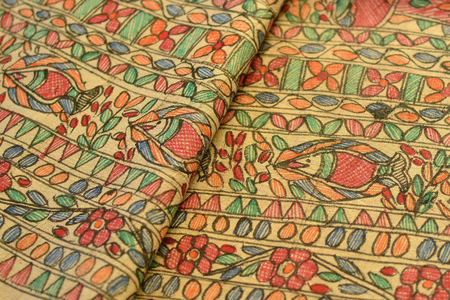 Dream Girl ❁ Tussar Silk . Madhubani Saree ❁ 8