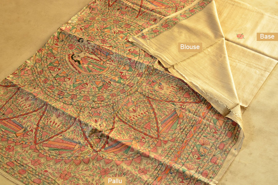 Dream Girl ❁ Tussar Silk . Madhubani Saree ❁ 9