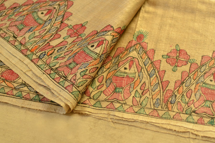 Dream Girl ❁ Tussar Silk . Madhubani Saree ❁ 9