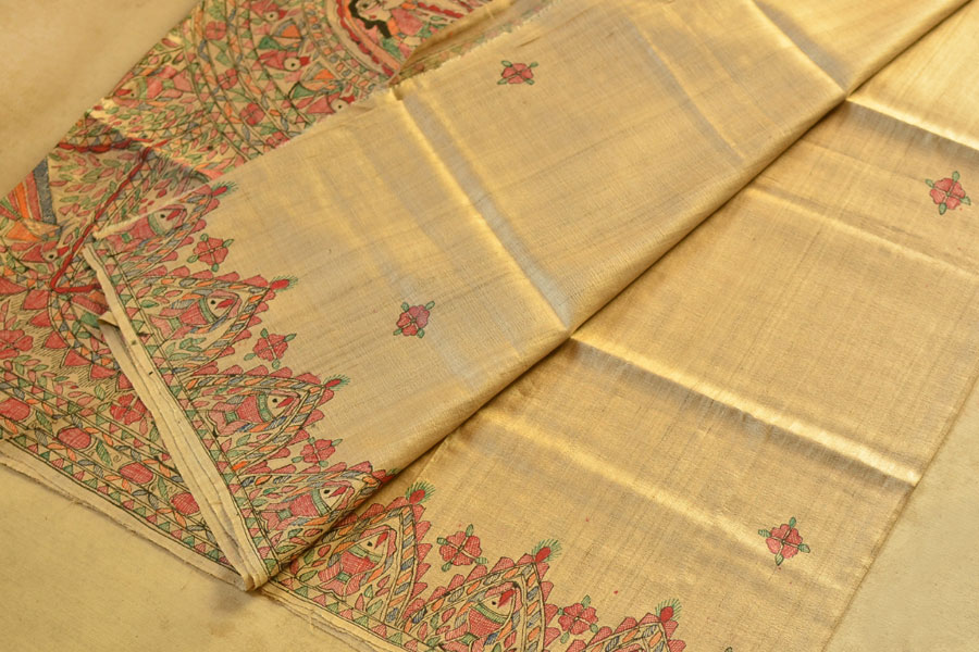 Dream Girl ❁ Tussar Silk . Madhubani Saree ❁ 9