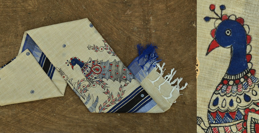 Urmika ❁ Cotton Silk . Madhubani Dupatta ❁ 13