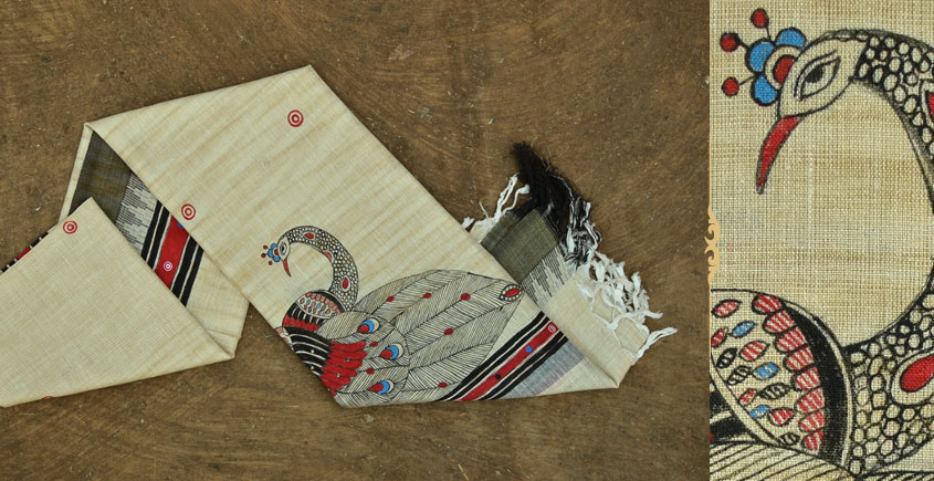 Urmika ❁ Cotton Silk . Madhubani Dupatta ❁ 14
