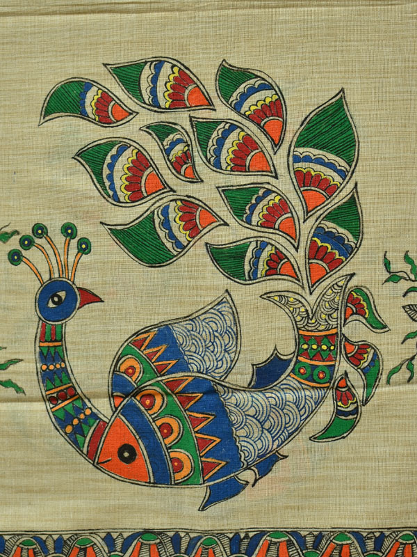 Urmika ❁ Cotton Silk . Madhubani Dupatta ❁ 5