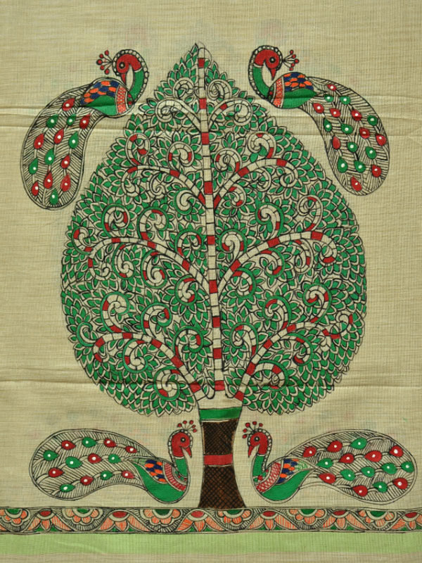 Urmika ❁ Cotton Silk . Madhubani Dupatta ❁ 6