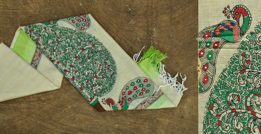 Urmika ❁ Cotton Silk . Madhubani Dupatta ❁ 6