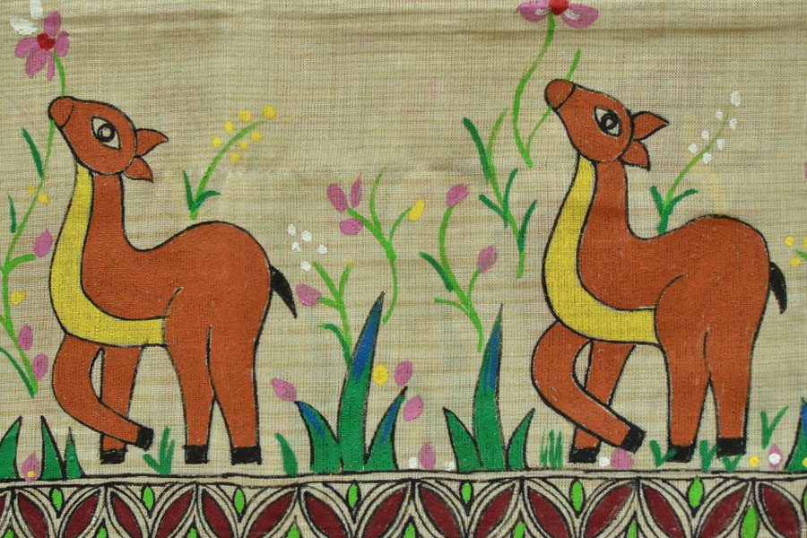 Urmika ❁ Cotton Silk . Madhubani Dupatta ❁ 7