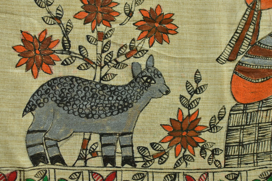 Urmika ❁ Cotton Silk . Madhubani Dupatta ❁ 15