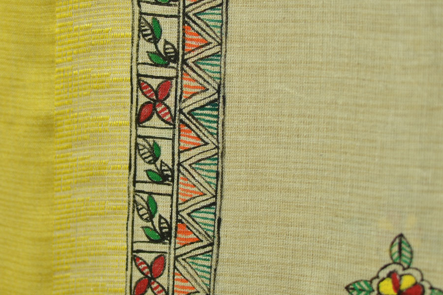 Urmika ❁ Cotton Silk . Madhubani Dupatta ❁ 15