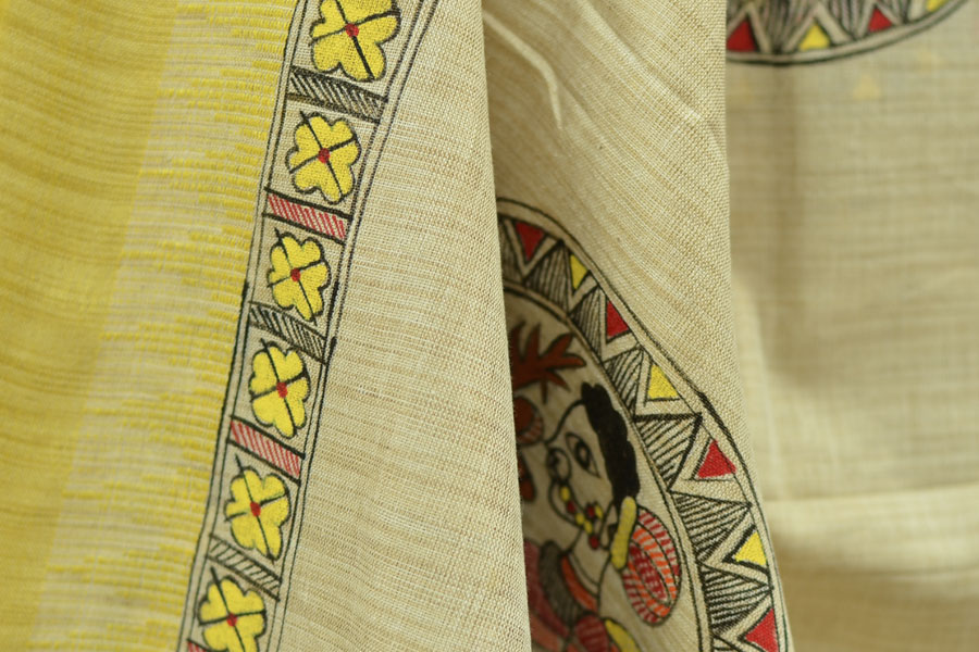 Urmika ❁ Cotton Silk . Madhubani Dupatta ❁ 16