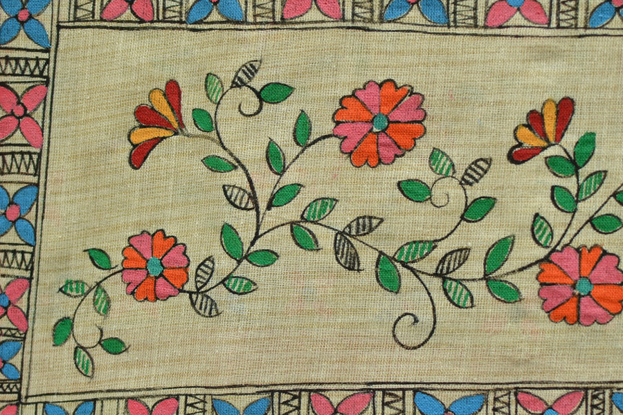 Urmika ❁ Cotton Silk . Madhubani Dupatta ❁ 17