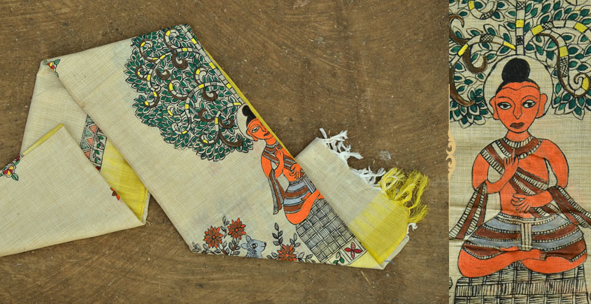 Urmika ❁ Cotton Silk . Madhubani Dupatta ❁ 15