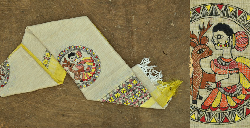 Urmika ❁ Cotton Silk . Madhubani Dupatta ❁ 16