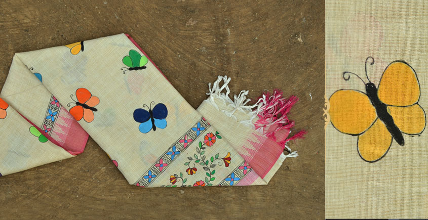 Urmika ❁ Cotton Silk . Madhubani Dupatta ❁ 17