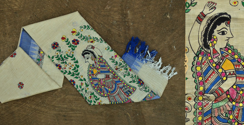 Urmika ❁ Cotton Silk . Madhubani Dupatta ❁ 2