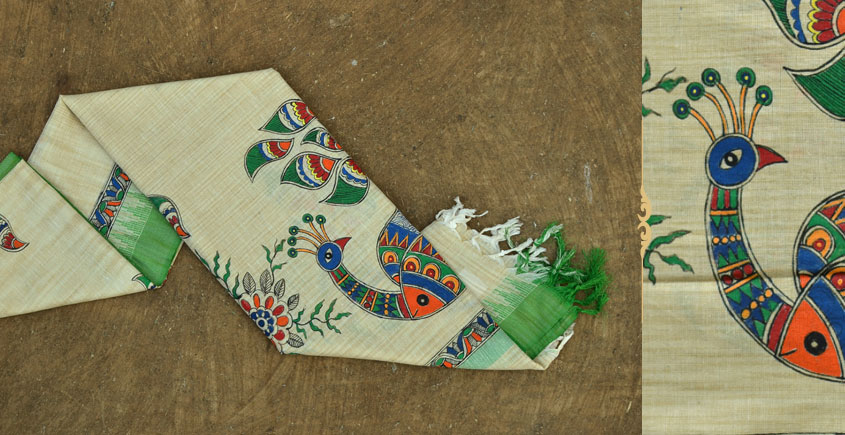 Urmika ❁ Cotton Silk . Madhubani Dupatta ❁ 5