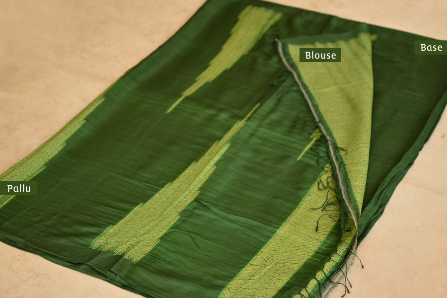 Haiku ✼ Handwoven Tussar-Spun Silk Shibori Saree { F }