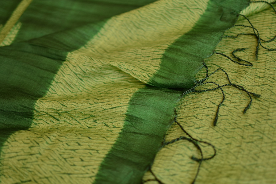 Haiku ✼ Handwoven Tussar-Spun Silk Shibori Saree { F }